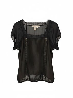 Max Studio black sheer lace top featuring romantic goth